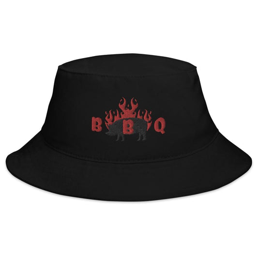  B B Q Pork with Fire Embroidered Bucket Hat ArcZeal Designs