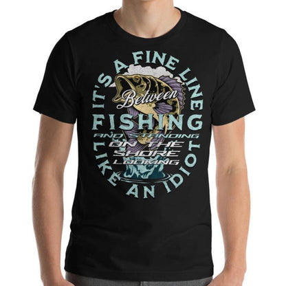  Bass Fishing Idiot Short Sleeve Tee Shirt ArcZeal Designs