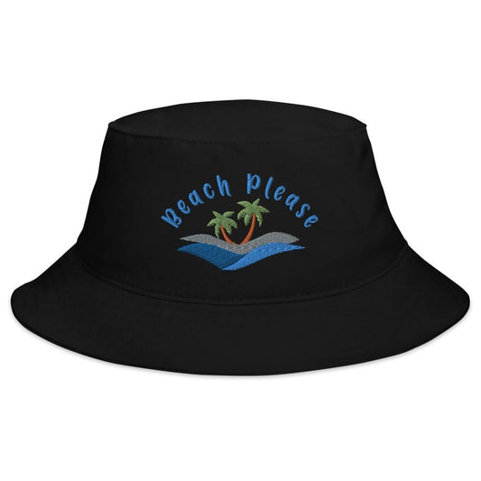  Beach Please Embroidered Bucket Hat ArcZeal Designs