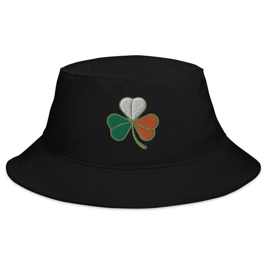 Bucket Hat Three Leaf Clover Lucky Embroidered Sun Cap - ArcZeal Designs