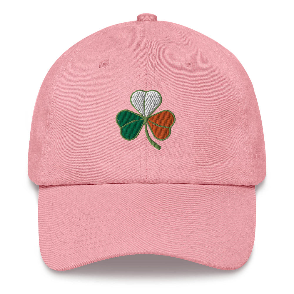 Pink Dad Hat Three Leaf Clover Irish Flag Embroidered Baseball Cap ArcZeal Designs