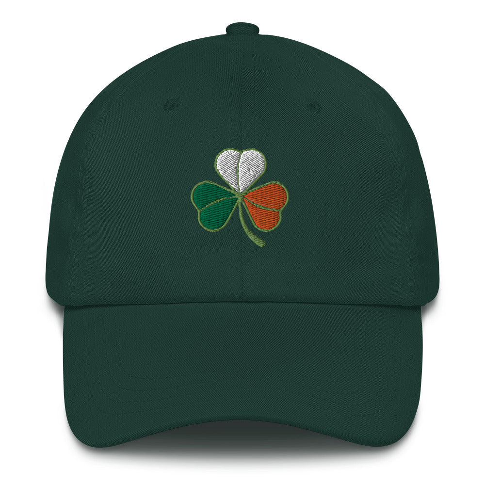 Dad Hat Three Leaf Clover Irish Flag Embroidered Baseball Cap - ArcZeal Designs