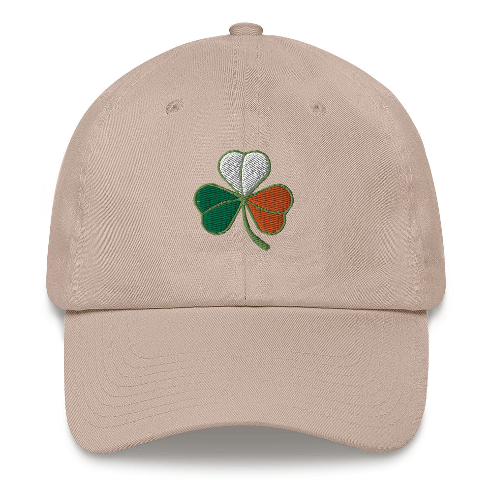 Stone Dad Hat Three Leaf Clover Irish Flag Embroidered Baseball Cap ArcZeal Designs