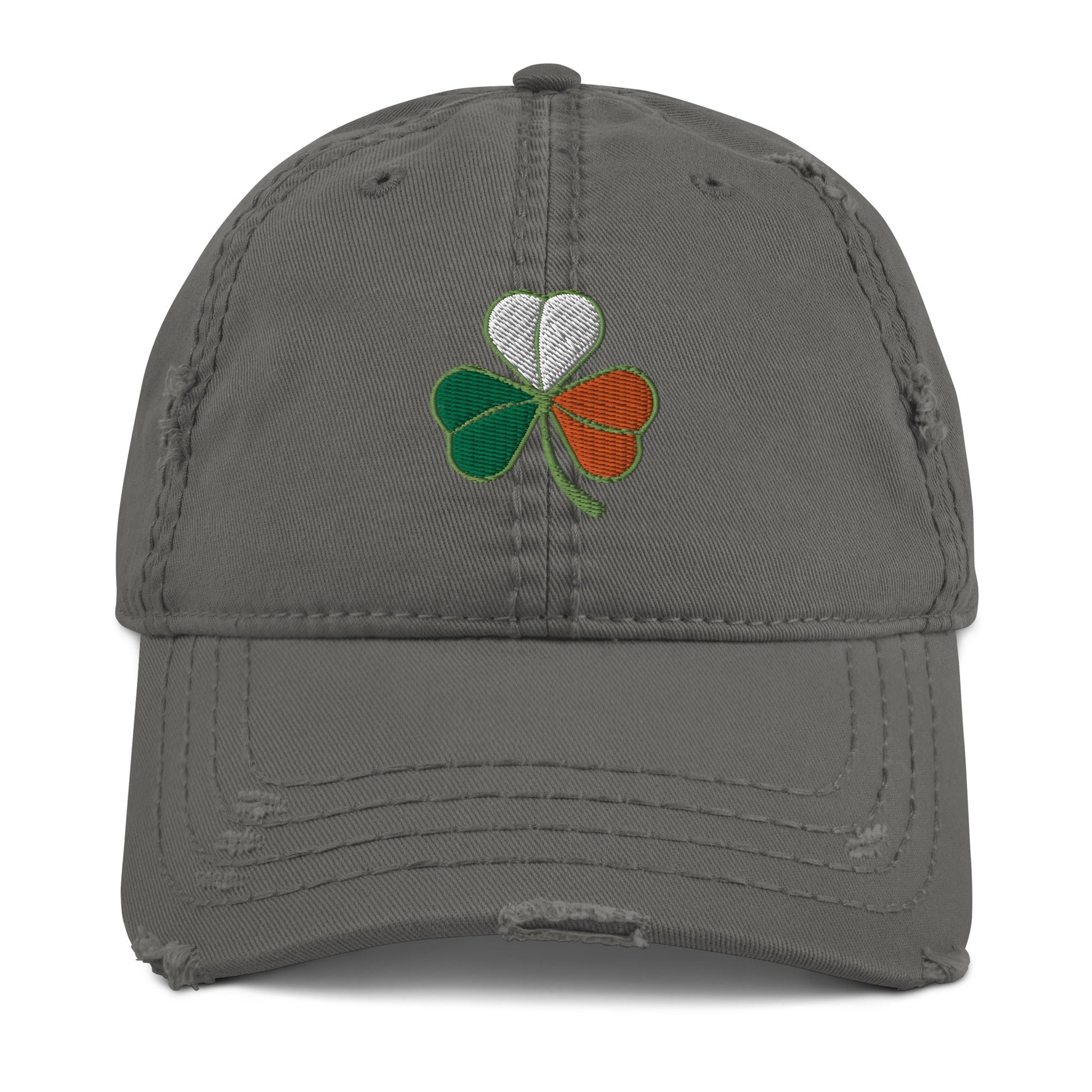Embroidered Distressed Baseball Dad Hat Irish Flag Three Leaf Clover - ArcZeal Designs
