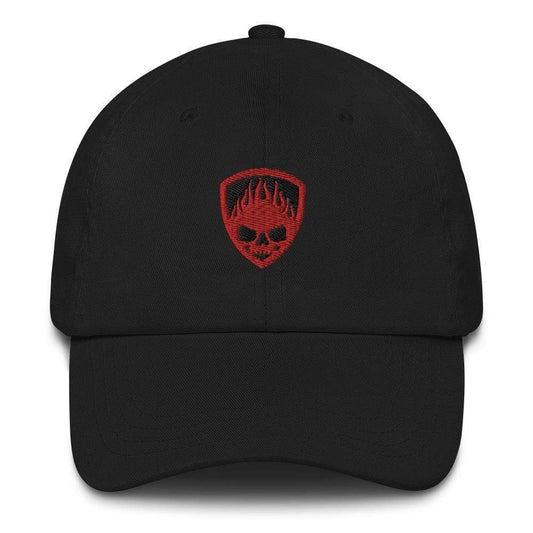  Fire Skull and Shield Embroidered Dad hat ArcZeal Designs