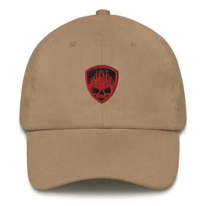 Fire Skull and Shield Embroidered Dad hat - ArcZeal Designs