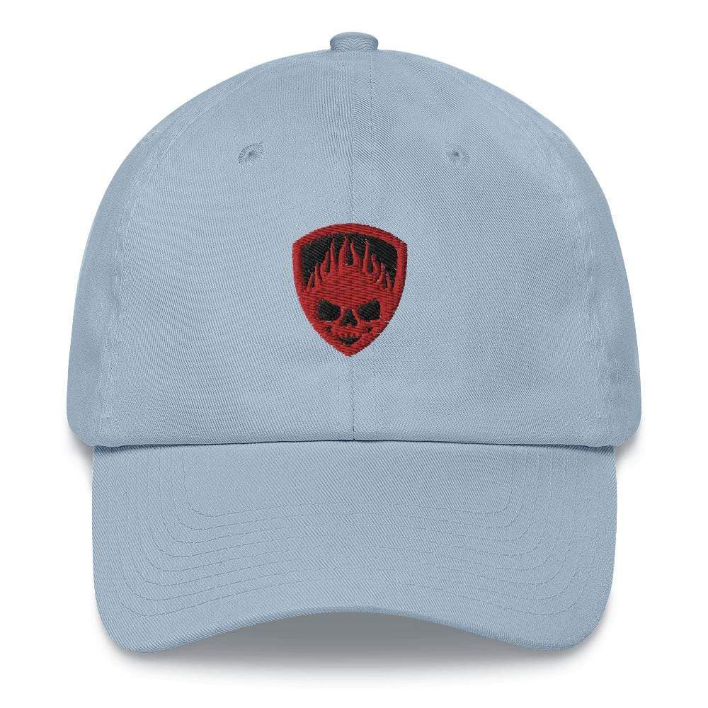 Fire Skull and Shield Embroidered Dad hat - ArcZeal Designs
