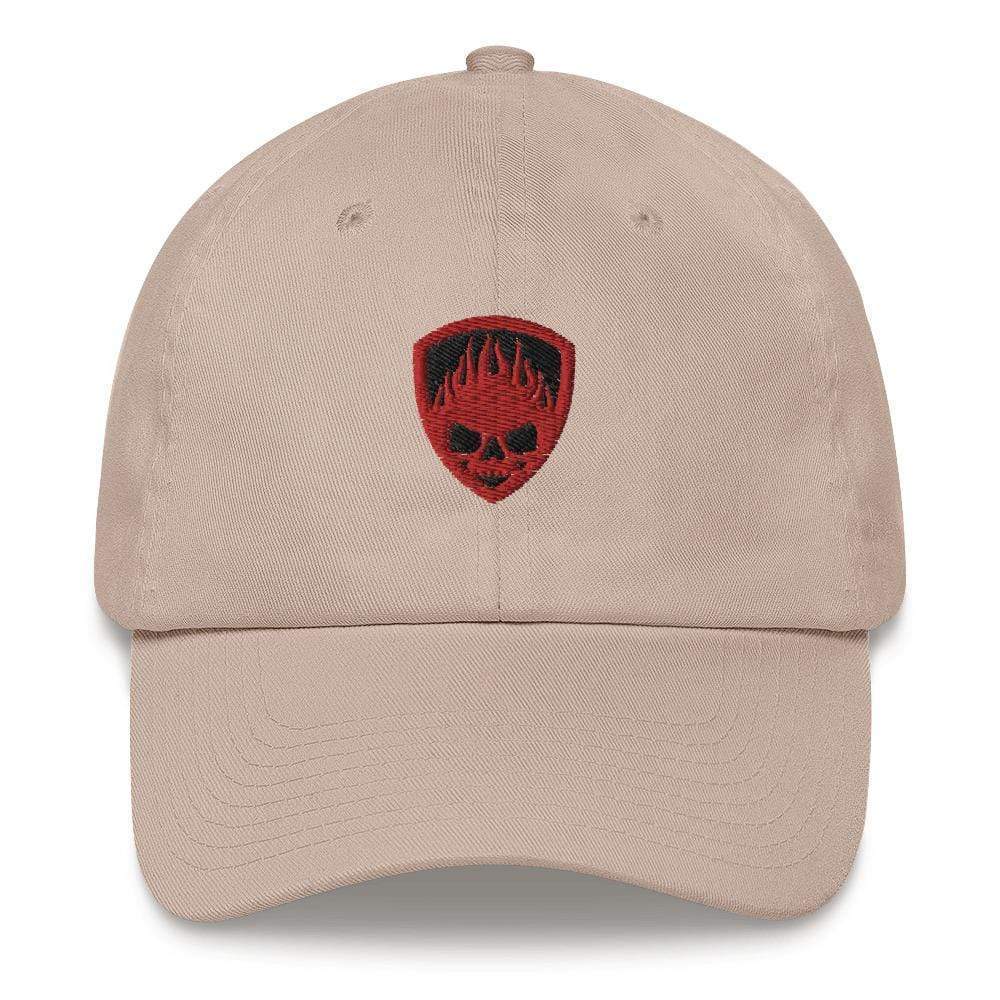 Stone Fire Skull and Shield Embroidered Dad hat ArcZeal Designs