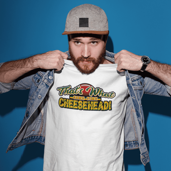 White / S Game Time That's What Cheesehead! Short Sleeve T-Shirt ArcZeal Designs