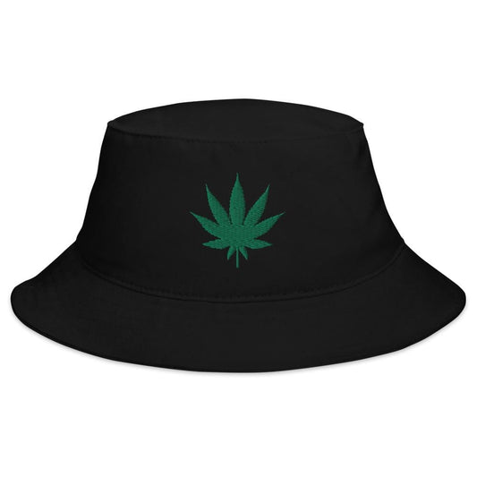  Green Hemp Leaf Bucket Hat ArcZeal Designs