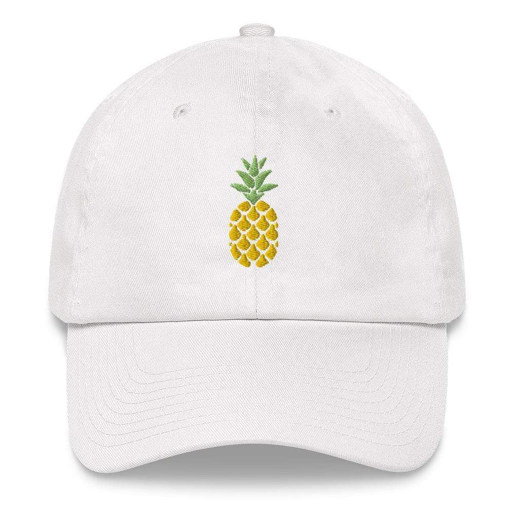 White Pineapple Embroidered Dad hat ArcZeal Designs