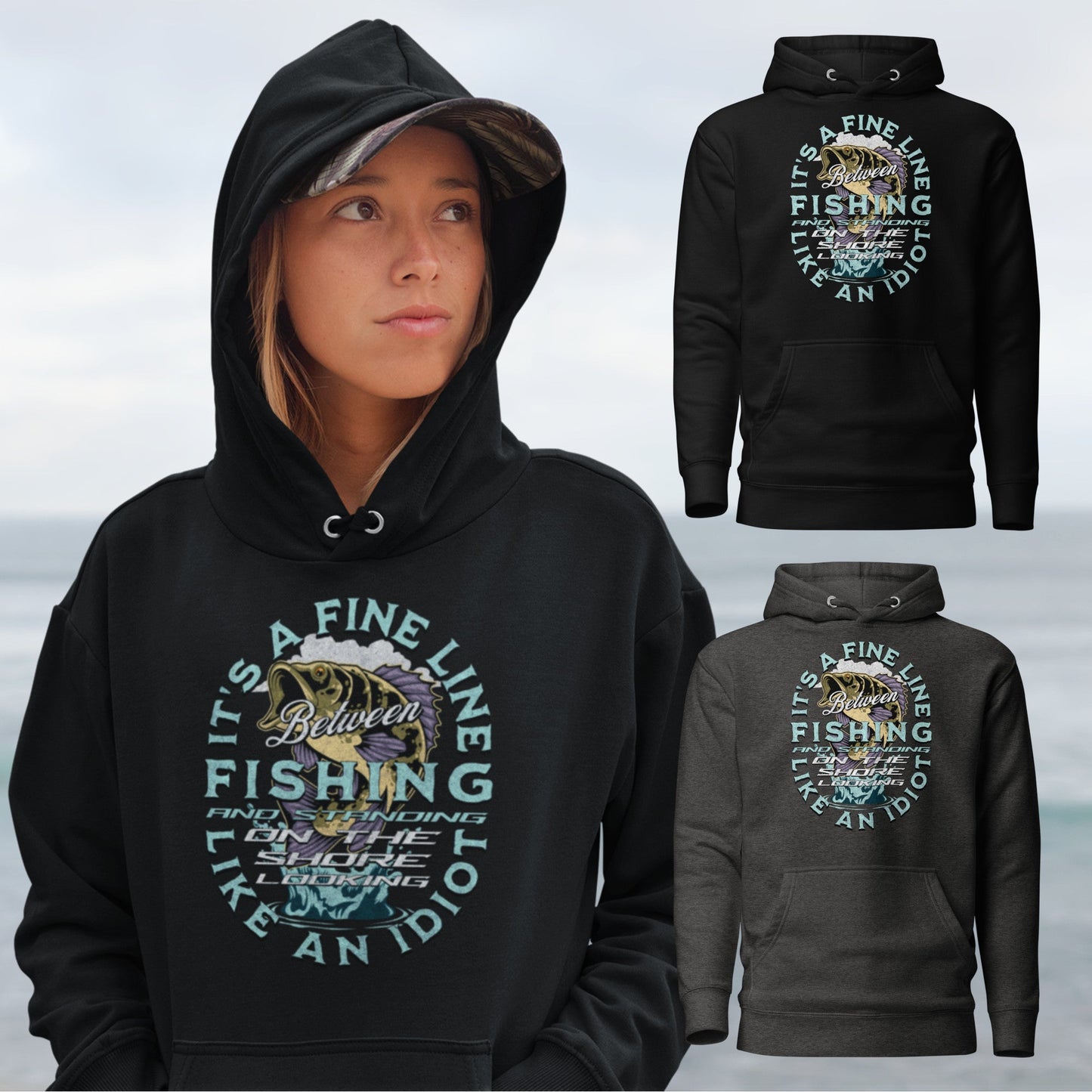  Hoodie Bass Fishing Idiot Hooded Sweatshirt ArcZeal Designs