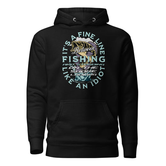  Hoodie Bass Fishing Idiot Hooded Sweatshirt ArcZeal Designs