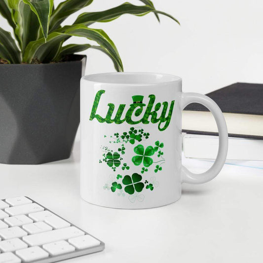  Lucky St. Patrick's Day Shamrocks and Clovers Coffee Mug ArcZeal Designs