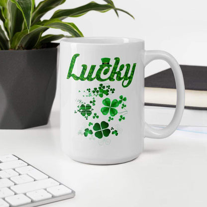  Lucky St. Patrick's Day Shamrocks and Clovers Coffee Mug ArcZeal Designs