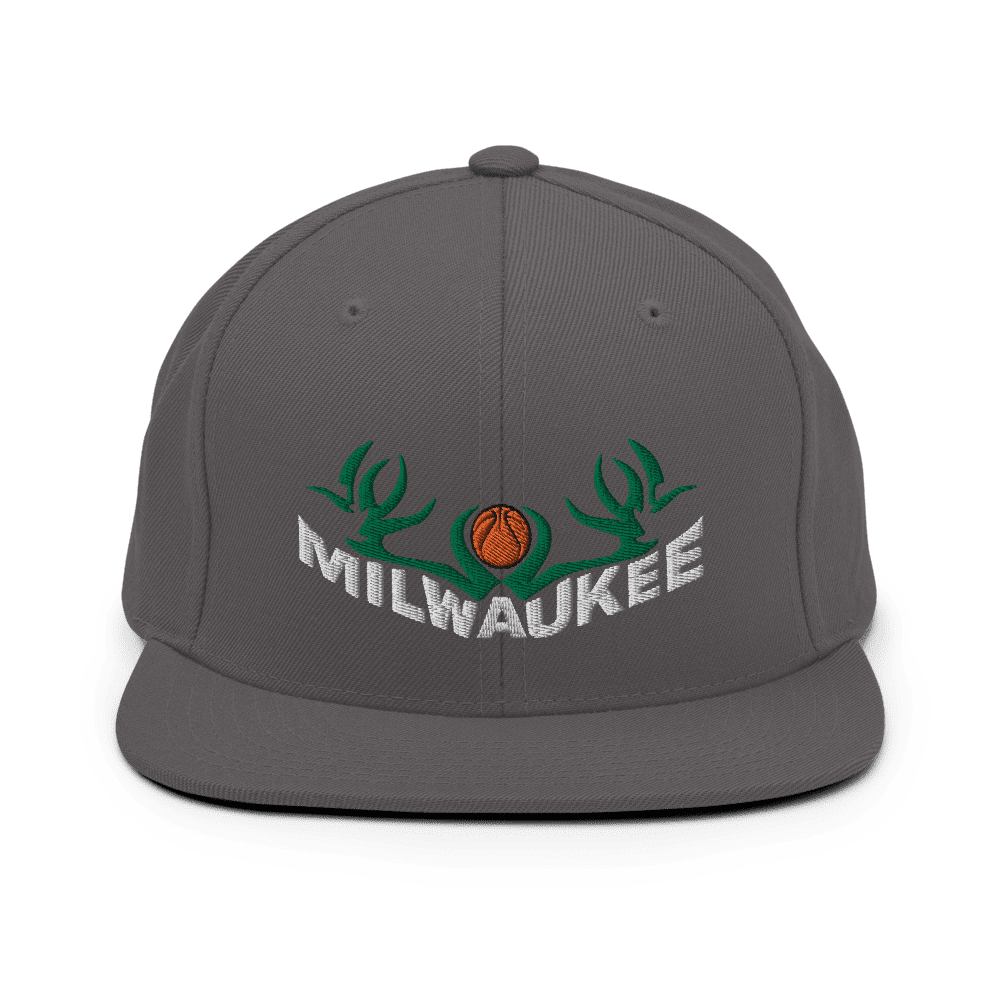 Dark Grey Milwaukee Snapback Hat Basketball ArcZeal Designs