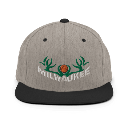 Heather/Black Milwaukee Snapback Hat Basketball ArcZeal Designs