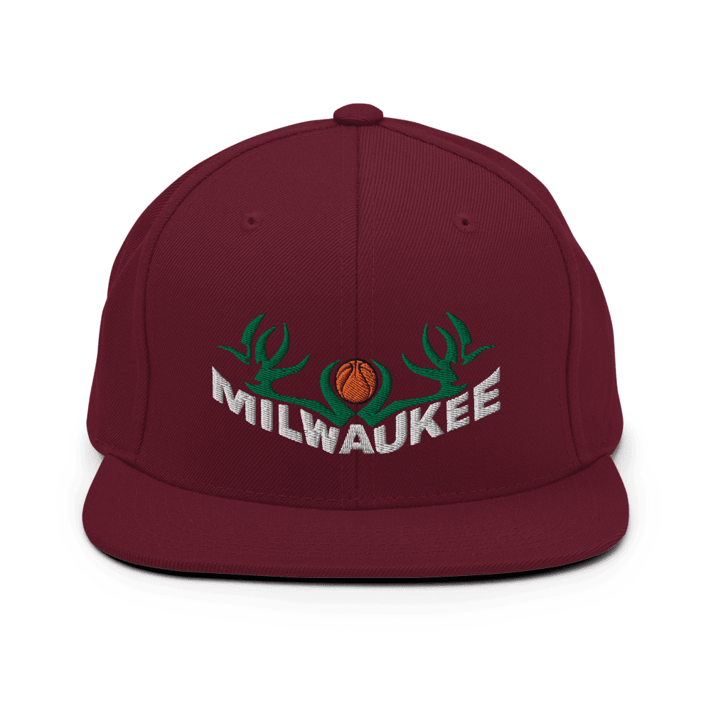 Maroon Milwaukee Snapback Hat Basketball ArcZeal Designs