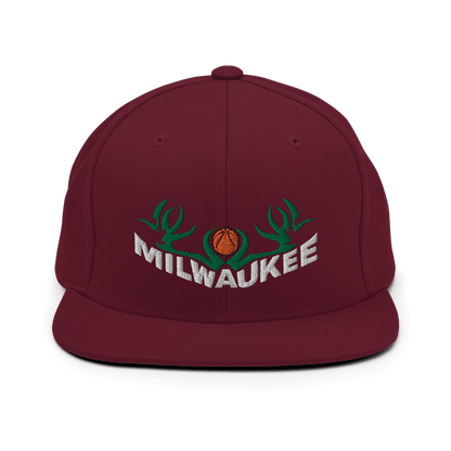 Maroon Milwaukee Snapback Hat Basketball ArcZeal Designs