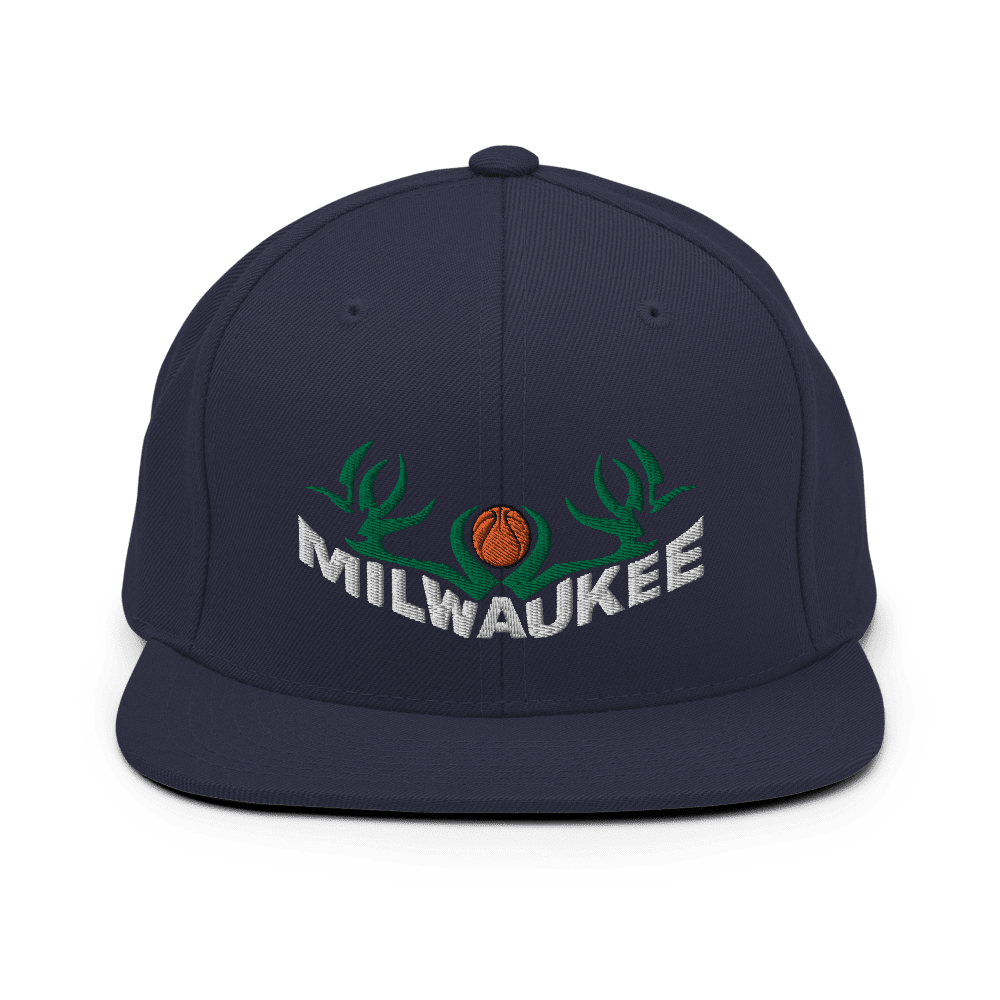 Navy Milwaukee Snapback Hat Basketball ArcZeal Designs