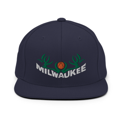 Navy Milwaukee Snapback Hat Basketball ArcZeal Designs