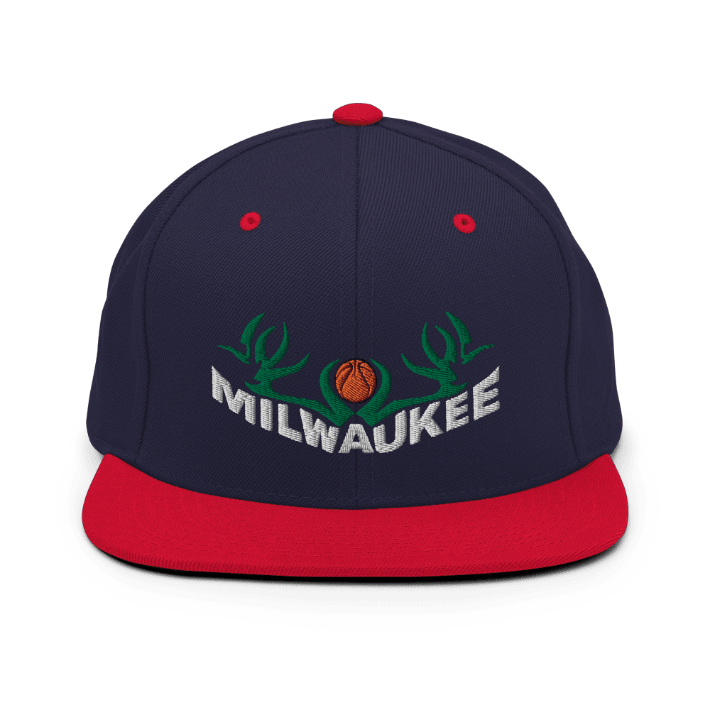 Navy/ Red Milwaukee Snapback Hat Basketball ArcZeal Designs