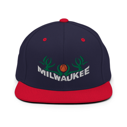 Navy/ Red Milwaukee Snapback Hat Basketball ArcZeal Designs