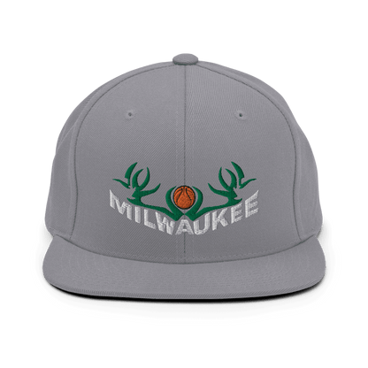 Silver Milwaukee Snapback Hat Basketball ArcZeal Designs