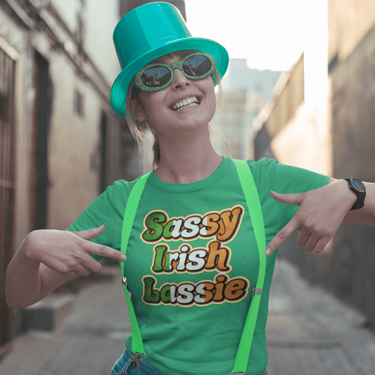 Sassy Irish Lassie St. Patrick's Day Short Sleeve T-Shirt - ArcZeal Designs
