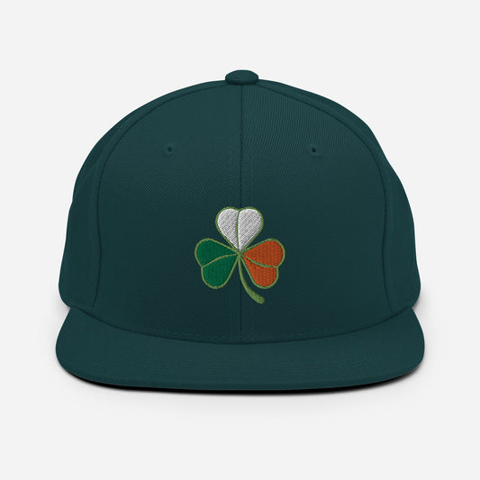 Snapback Hat Three Leaf Clover Lucky Embroidered Baseball Cap - ArcZeal Designs