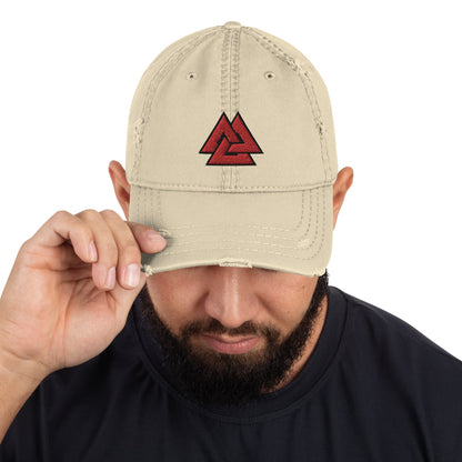  Dad Hat Viking Symbol Valknut Distressed Baseball Cap ArcZeal Designs